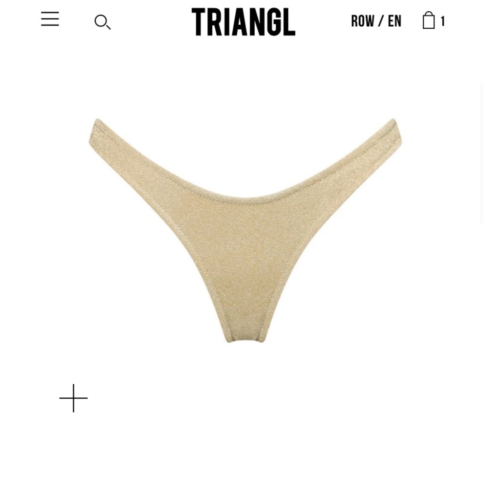 Triangl Gold Sparkle Kate Cheeky Bottoms, Medium
